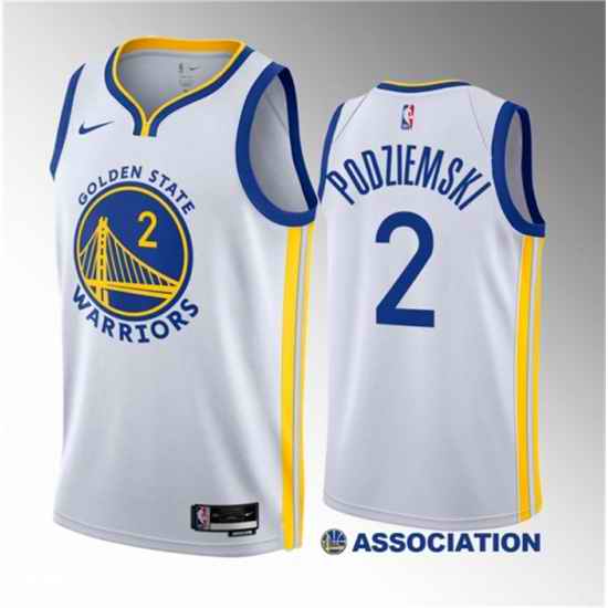 Men Golden State Warriors 2 Brandin Podziemski White 2023 Draft Association Edition Swingman Stitched Basketball Jersey